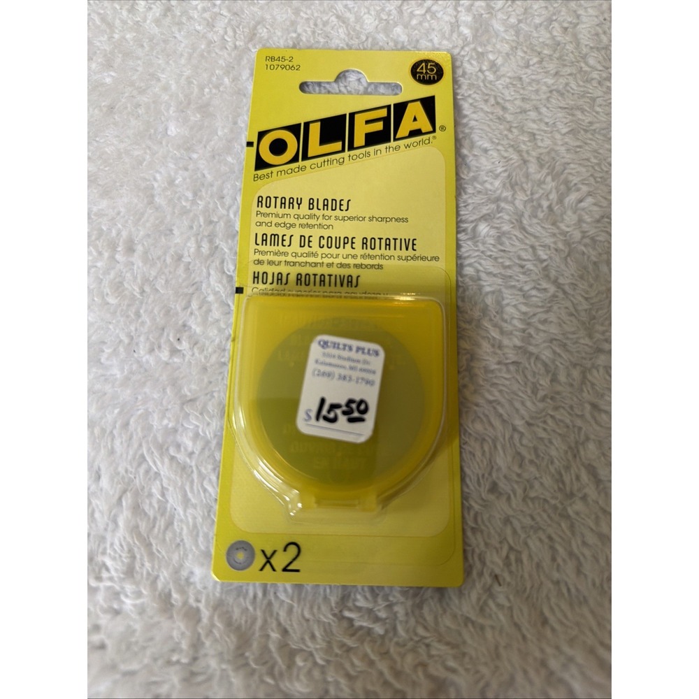 Olfa 45mm Replacement Rotary Blades 2 Pack RB45-2 1079062 NIP